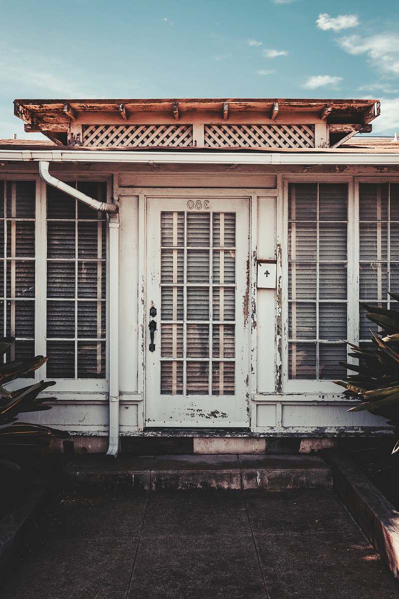 shutter white concrete house curtain